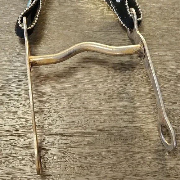 Western Horse Bridle & Breast Collar With Crosses And Turquoise Bling Belt Style - Picture 5 of 8